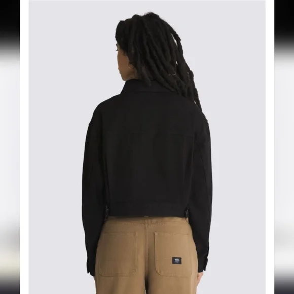 VANS Raynes Crop Trucker Jacket Black - Picture 3 of 3